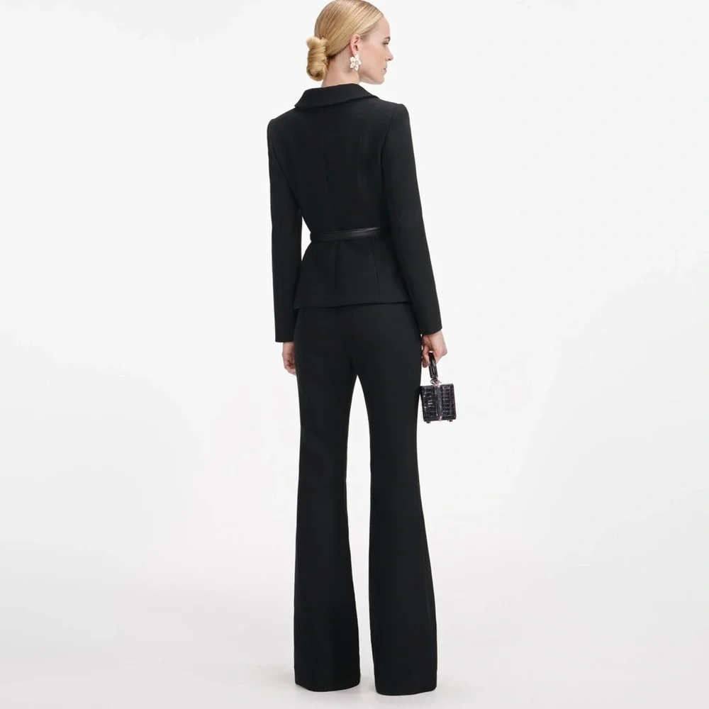 Self-Portrait Black Wool Double Breasted Jumpsuit - Picture 2 of 6